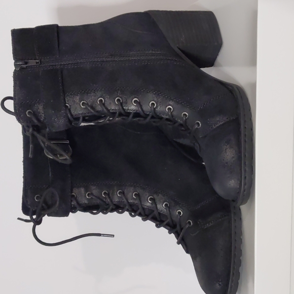 Born Suede Cass Block Heel Boots in Black Size 8.5 NWOT - Picture 10 of 12